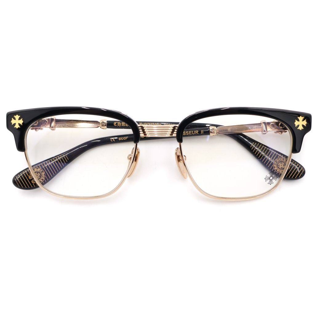 CHROME HEARTS (クロムハーツ) BONENNOISSEUR ボーネノワスール メガネ 眼鏡 アイウェア テンプルCHクロス ブラック