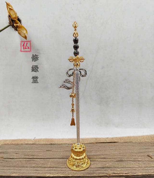 修縁堂】チベット密教 古美術品 真言宗 法器 空行母天杖