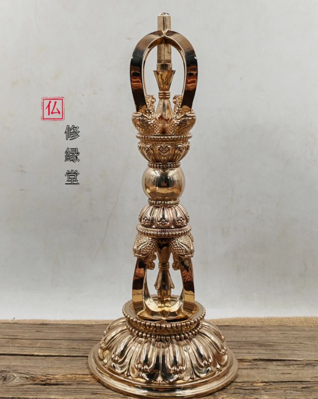 【修縁堂】真言宗 密教法具 五鈷大杵 古美術品 銅製法器法具 修縁堂】真言宗 密教法具 五鈷大杵 古美術品 銅製法