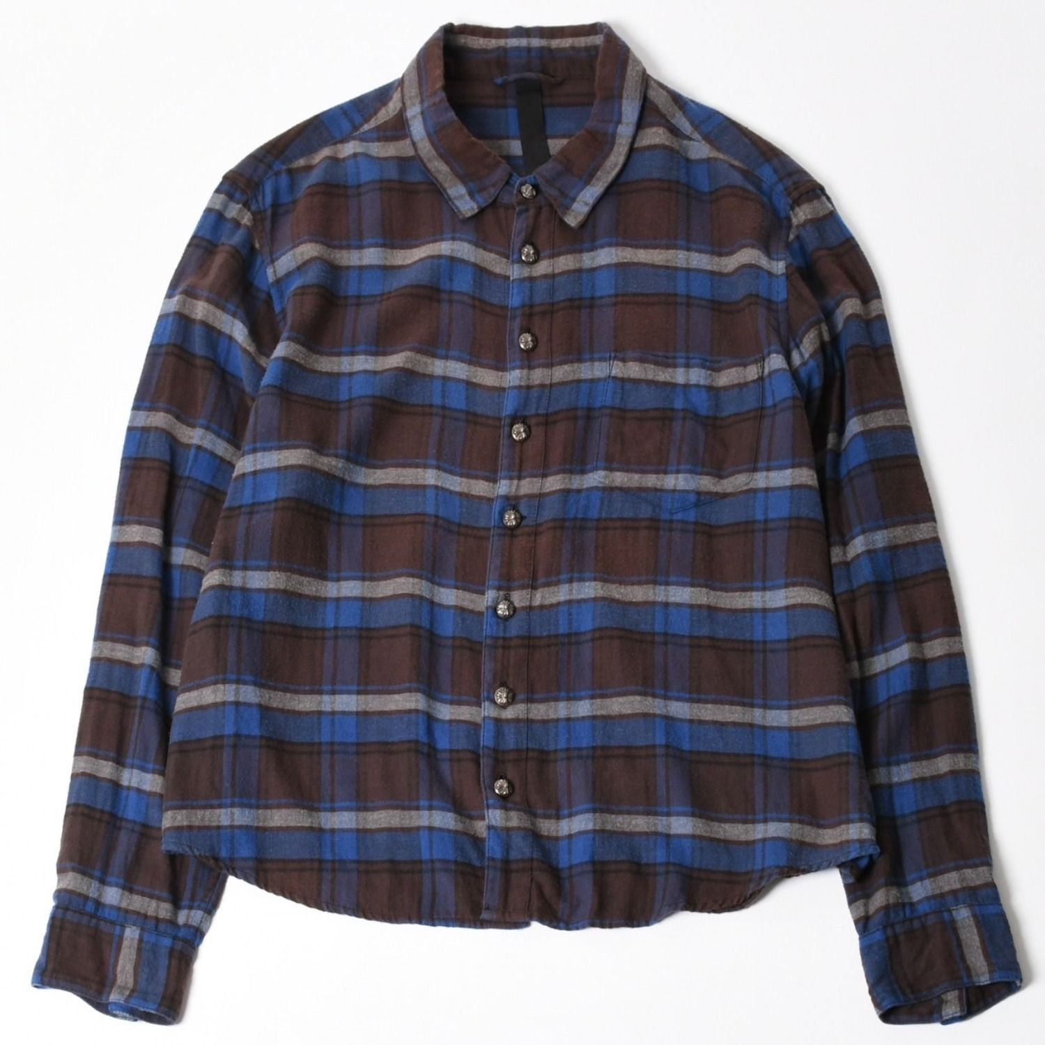 CHROME HEARTS レザー チェックシャツ クロムハーツ チェックシャツ 