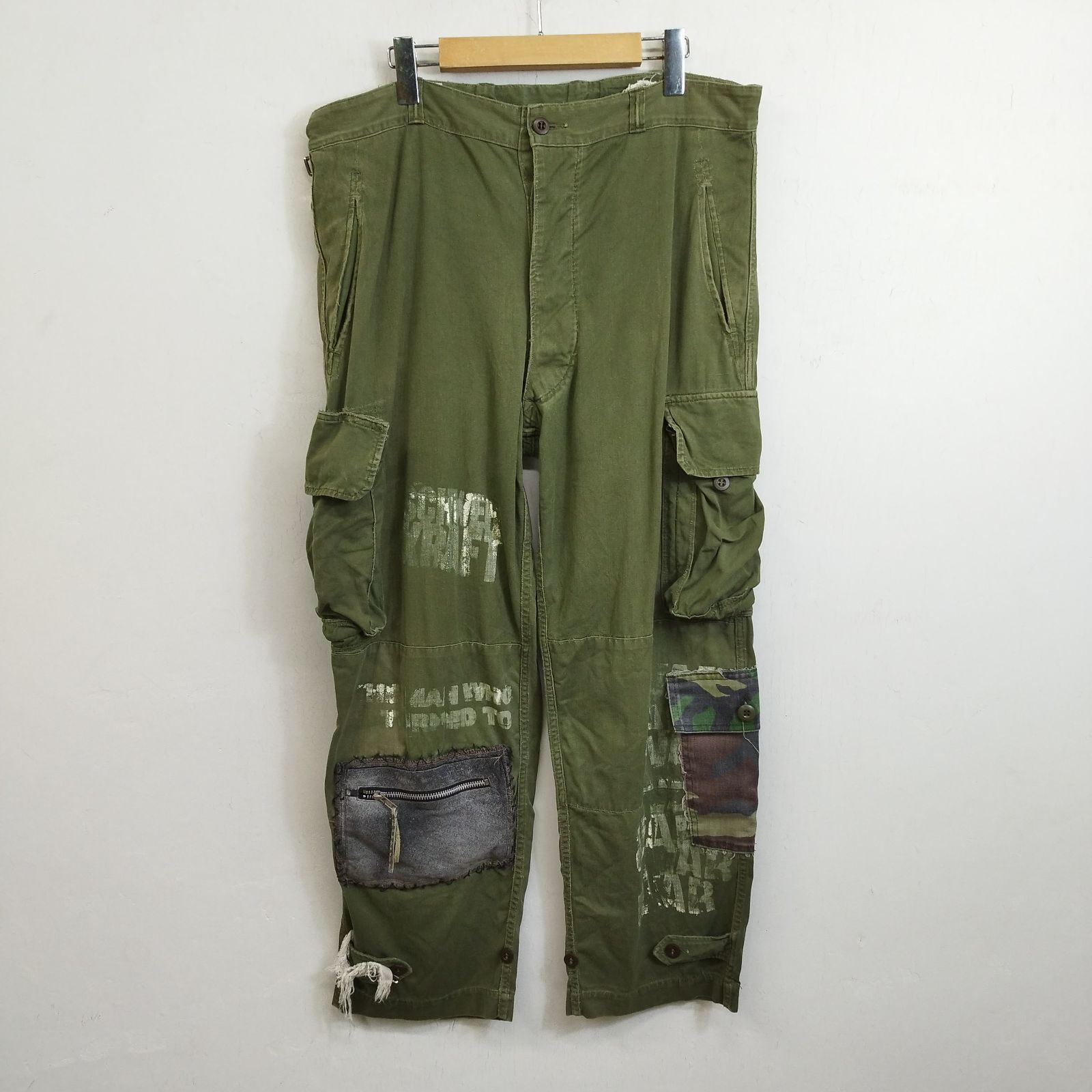 H.ANARCHYISM for PLUS カーゴ パンツ NAOTO h.NAOTO Hn+DIE カーゴ ミリタリー パンツ パッチワーク ステンシル