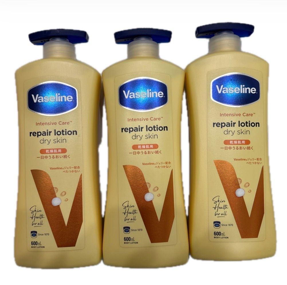 ヴァセリン ボディーローション 600ml 3本セット ドライスキンリペア