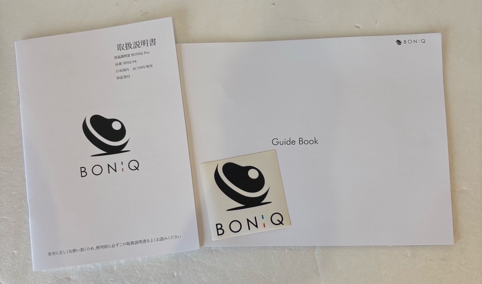 BONIQ 低温調理器 BNQ-04 本体セット】取り扱い説明書 レシピガイド