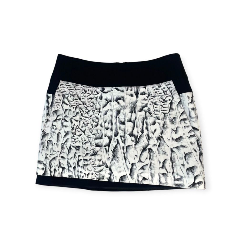 HELMUT LANG ヘルムートラング レイヤード風 アート柄 ミニスカート
