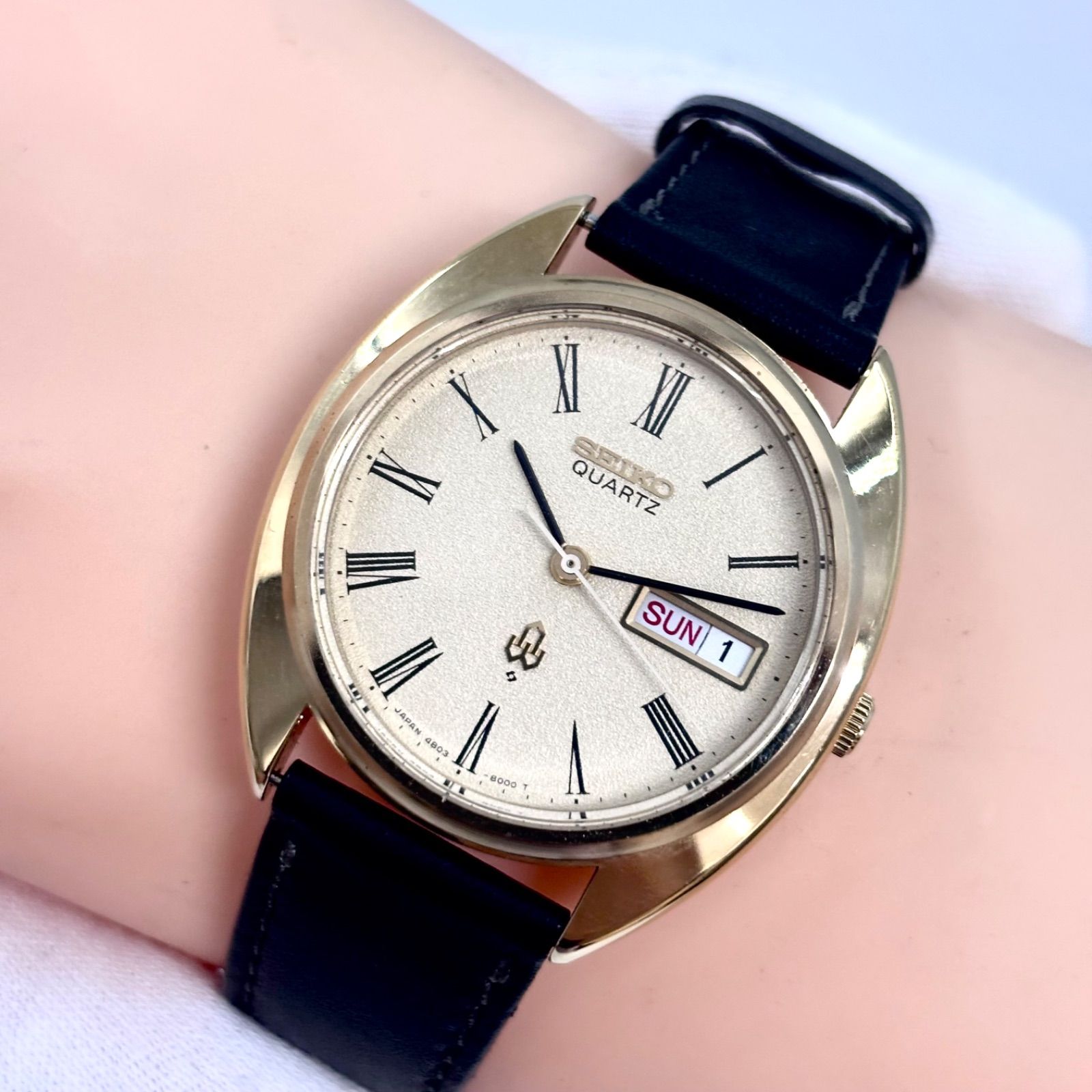 稼働/デッドストック】SEIKO/セイコー QUARTZ/クォーツ 腕時計 梨地
