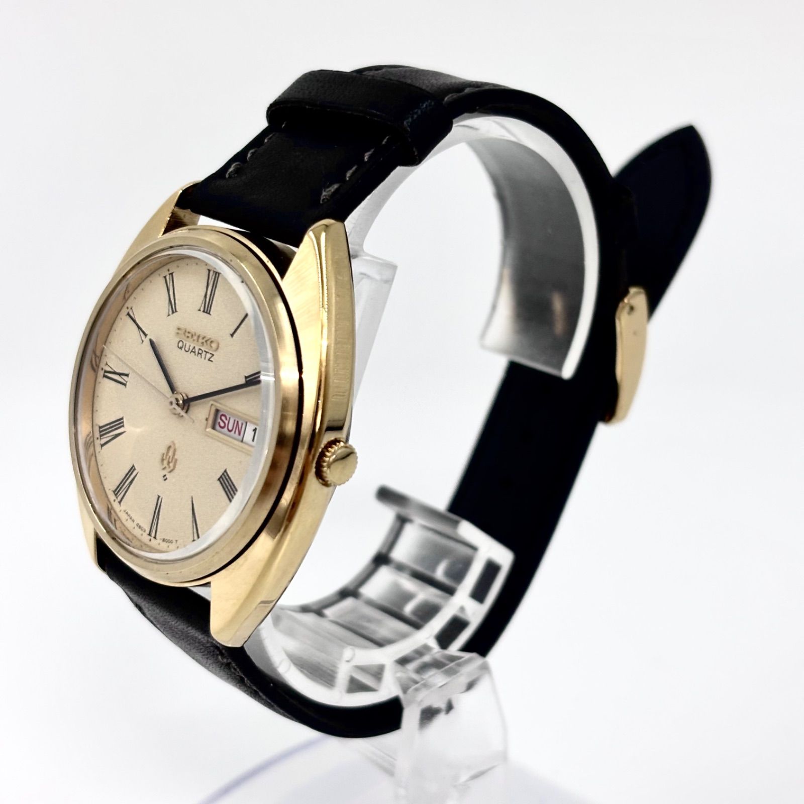 稼働/デッドストック】SEIKO/セイコー QUARTZ/クォーツ 腕時計 梨地
