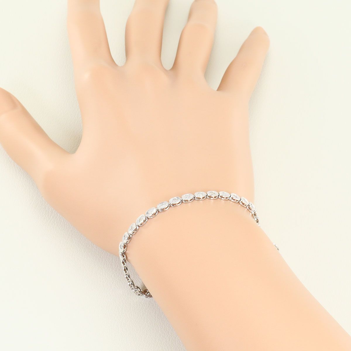 K14WG ブレスレット ダイヤモンド 1.00ct 鑑別書 総重量約4.1g 約18.5