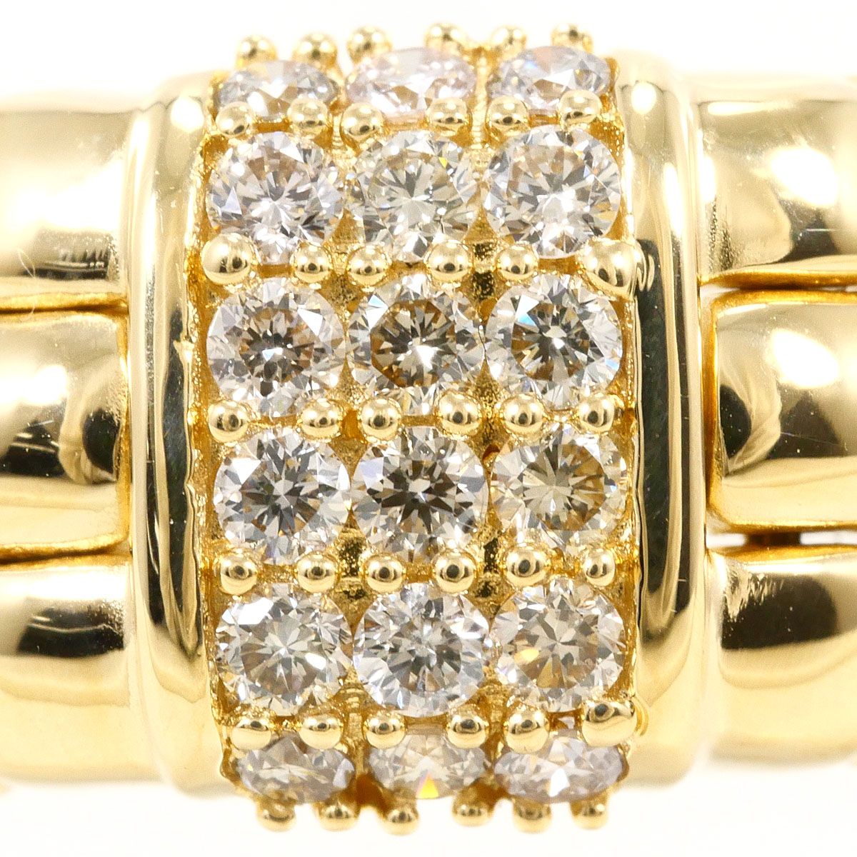 K18YG リング・指輪 13号 ダイヤモンド 0.22ct 鑑別書 総重量約7.9g