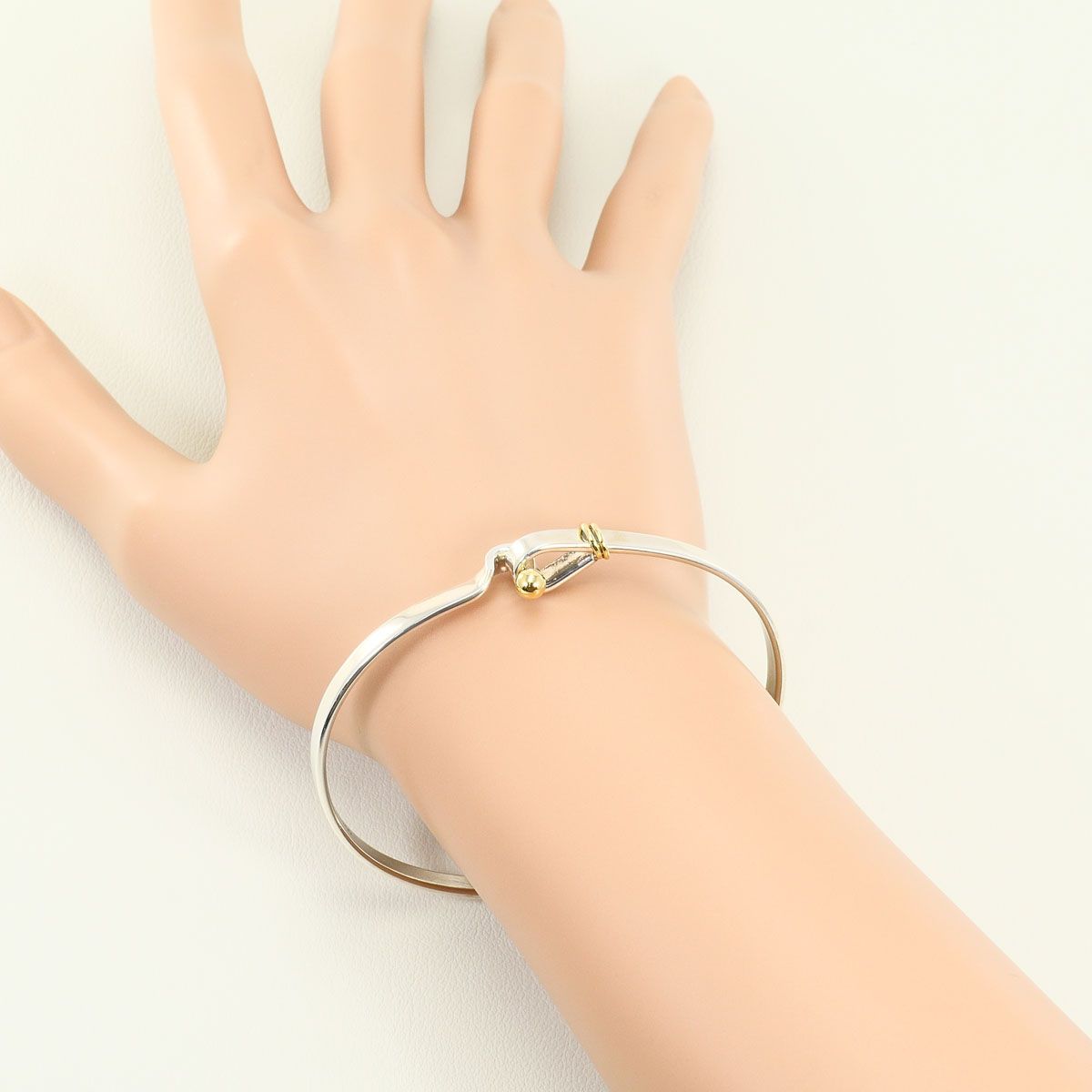 TIFFANY&Co. バングル ソリッド ダブル ハート SV925 K18 ティファニー TIFFANY&Co. ソリッド ダブルハート K18YG シルバー925