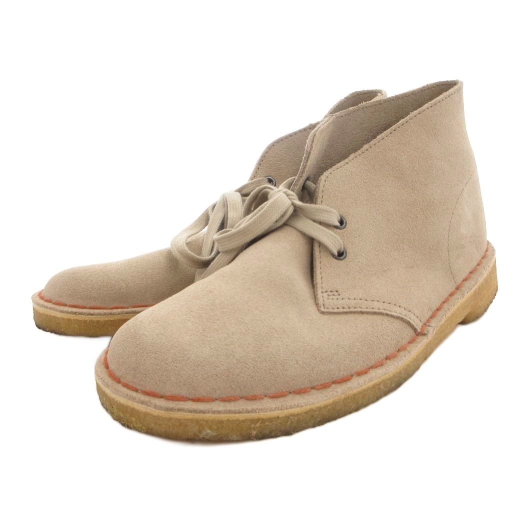 クラークス clarks ショートブーツ レースアップ スエード 24.5 ベージュ /FF ■GY53