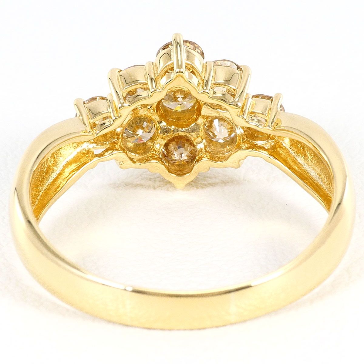 K18YG リング・指輪 17号 ダイヤモンド 1.00ct 鑑別書 総重量約3.8g