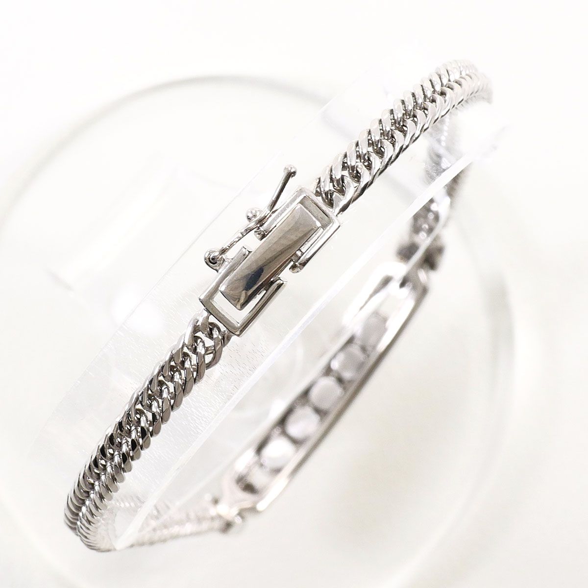 K14WG ブレスレット ダイヤモンド 0.11ct 鑑別書 総重量約7.4g 約18.5