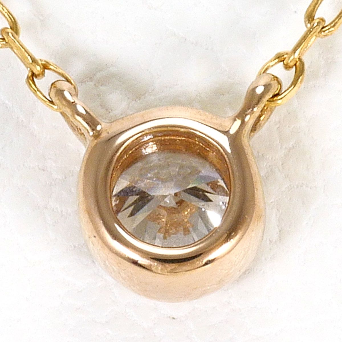 ete ネックレス 一粒ダイヤ　K18PG エテ ete K18PG ネックレス ダイヤモンド 0.1ct 総重量約1.0g 約40cm