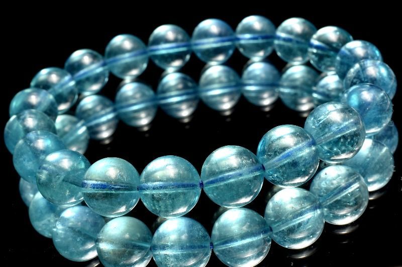 【１点物】AAAA☆モザンビーク産 アクアマリン　10mm　ブレスレット パワーストーン 天然石 _MD2166