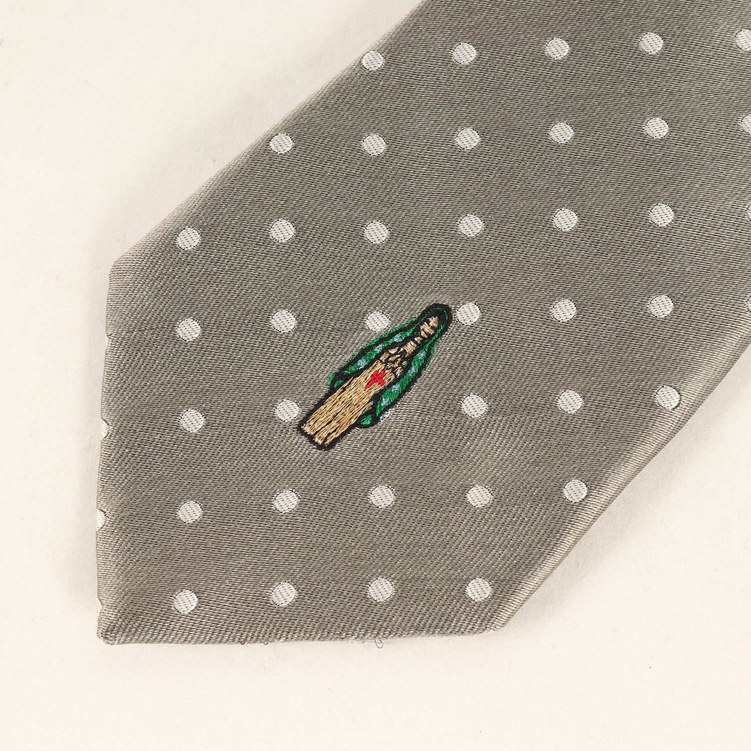 WACKO MARIA ワコマリア マリア刺繍 ドット シルク ネクタイ オリーブ
