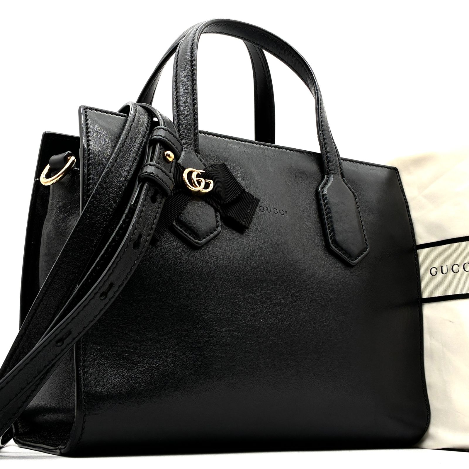 美品 グッチ GUCCI 日本限定 GGリボン 2way ハンドバッグ ショルダー 