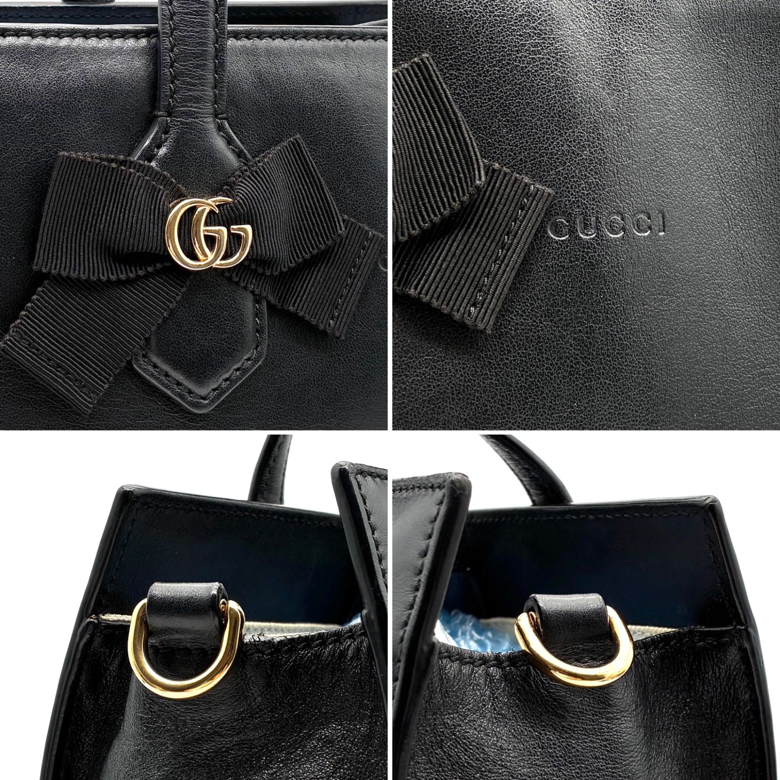 美品 グッチ GUCCI 日本限定 GGリボン 2way ハンドバッグ ショルダー 