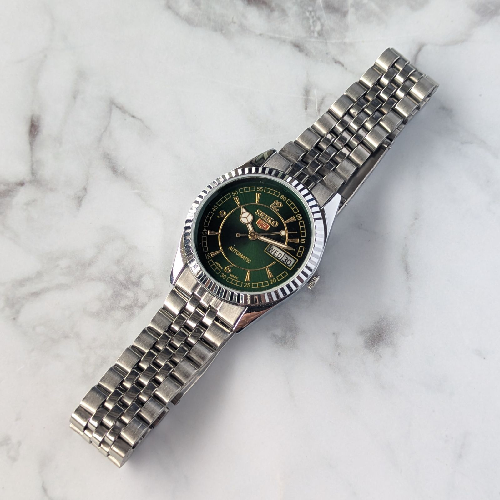 稼働品 SEIKO セイコー5 自動巻き ヴィンテージ グリーンダイヤル