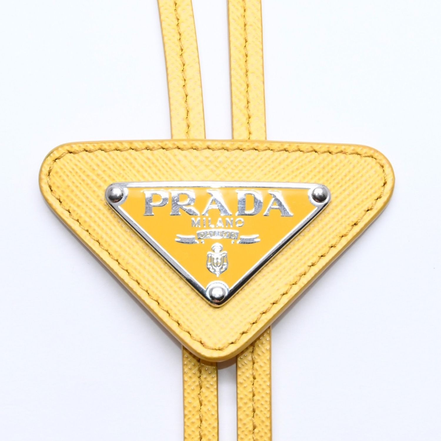 極美品 PRADA プラダ ネクタイ ループタイ 三角ロゴ 三角プレート