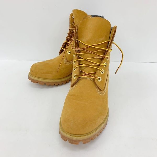 Timberland ティンバーランド ワーク ブーツ 10061 6インチ プレミアム ウォータープルーフ ブーツ メンズ 27cm ベージュ 靴 DF19601■