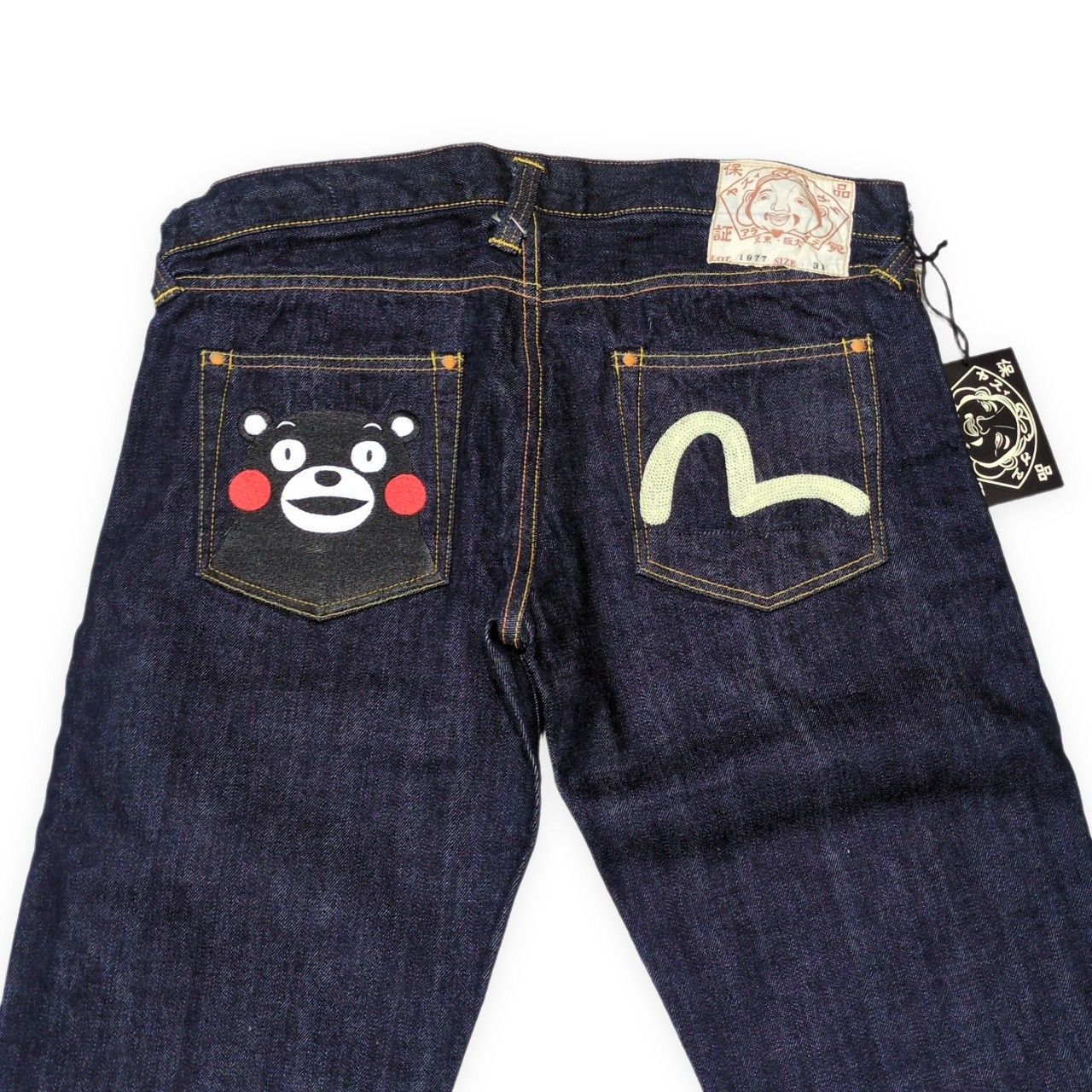 EVISU エヴィス Lot.1977 くまモンコラボ デニムパンツ ジーンズ インディゴブルー KUMAMON 希少 メンズ W31 美品 EVISU エヴィス Lot.1977 くまモンコラボ デニムパンツ ジーンズ