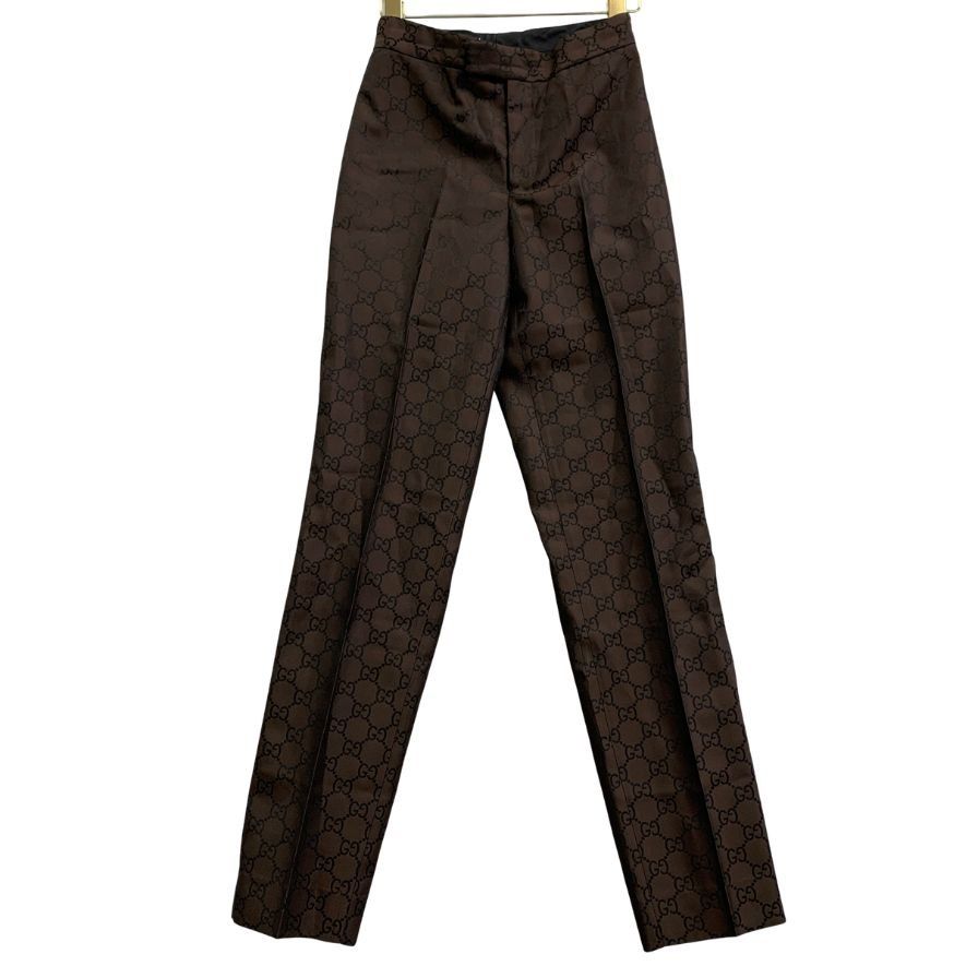 GUCCIグッチ　2020年　フレアスラックス　ブラウン　44 グッチ GG柄 スラックス ブラウン GUCCI 【AFB21】 - メルカリ