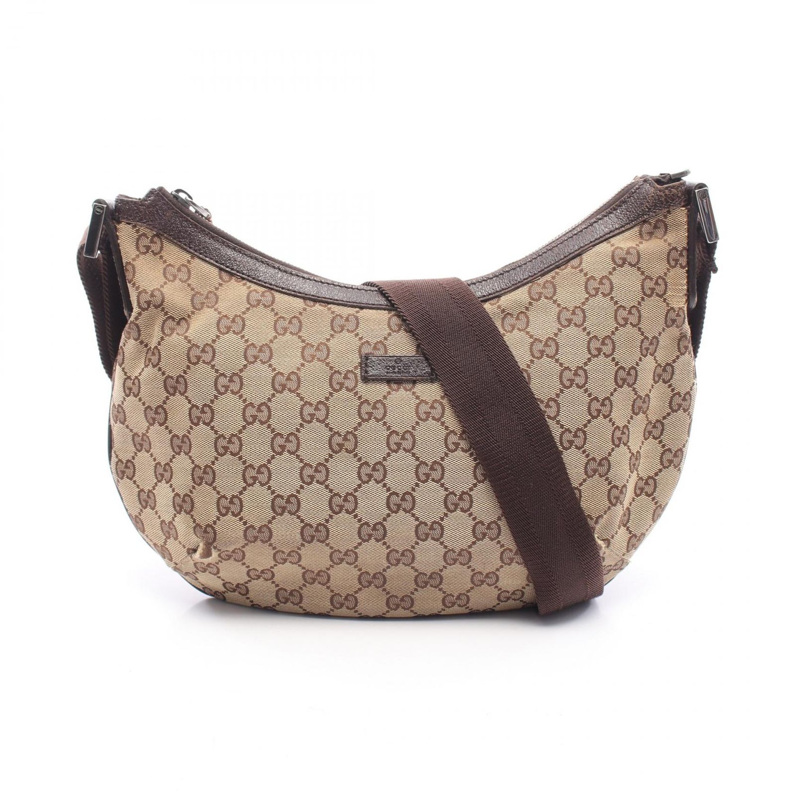 激レア グッチ ショルダーバッグ 本革 レザー 斜め掛け ブラウン GUCCI グッチ GUCCI ショルダーバッグ GGキャンバス 181092 ベージュ