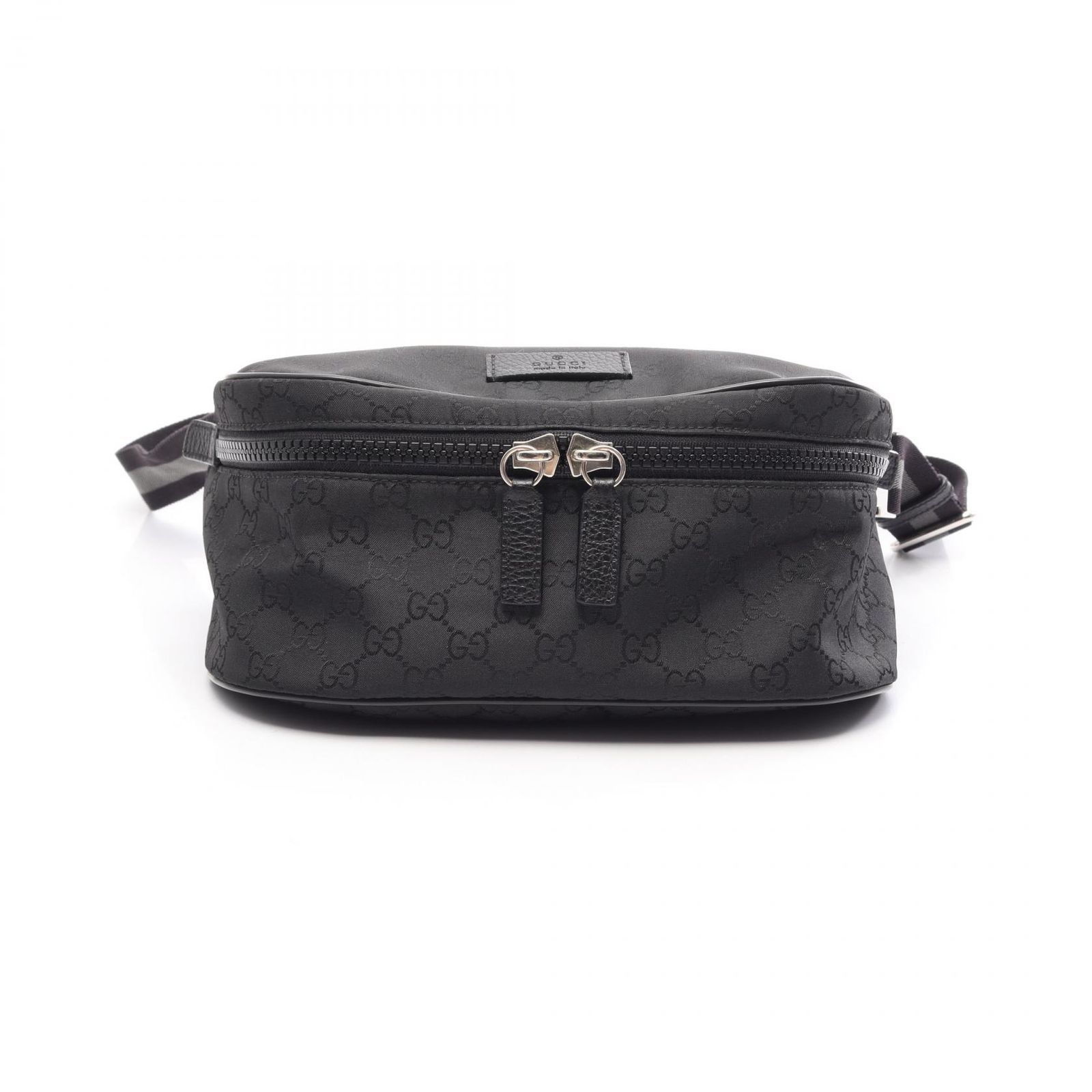 グッチ GUCCI ウエストバッグ GG柄 449182 ブラック キャンバス レザー ボディバッグ ユニセックス Used A