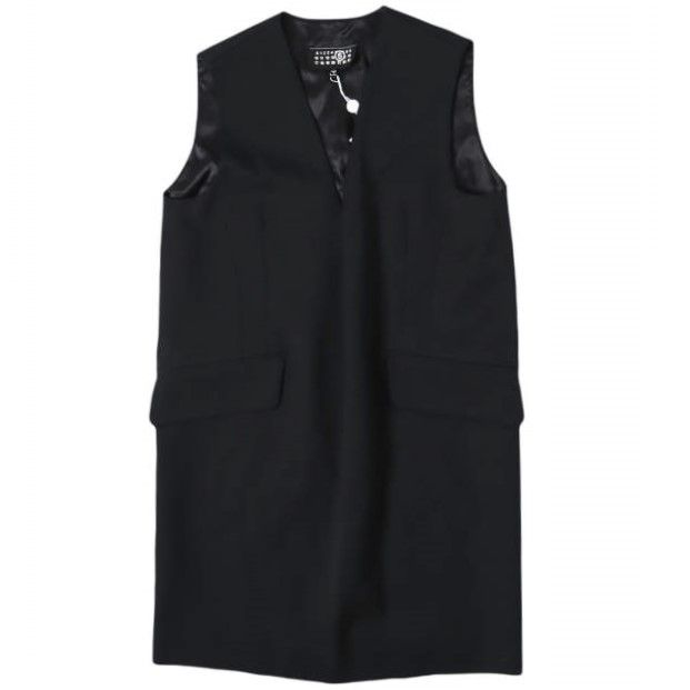新品 MM6 エムエムシックス 24AW Tailored wool mini dress テーラードウールミニドレス S52DA0046 M35153 40 BLACK Maison Margiela メゾンマルジェラ 定価121,000円 ワンピース