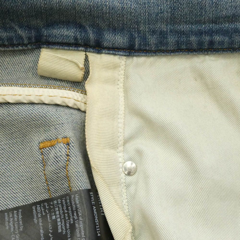 AMIRI アミリ 26SS AMDNSY1114 Staggered Logo Skinny Jean レザー