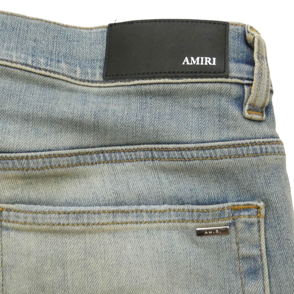 AMIRI アミリ 26SS AMDNSY1114 Staggered Logo Skinny Jean レザー