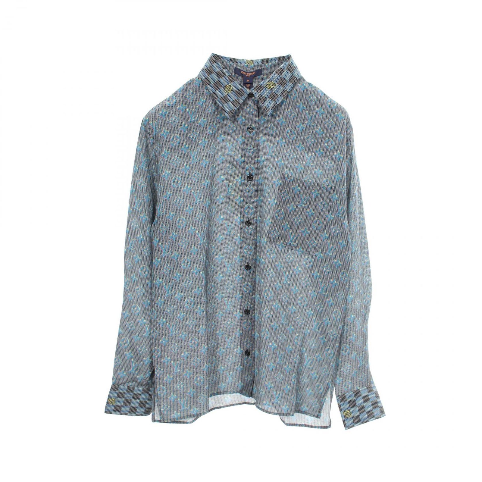 ルイ・ヴィトン LOUIS VUITTON モノグラム ダミエ 長袖 RW192B RVC FHTO50 シルク モノグラム 長袖シャツ レディース 未使用