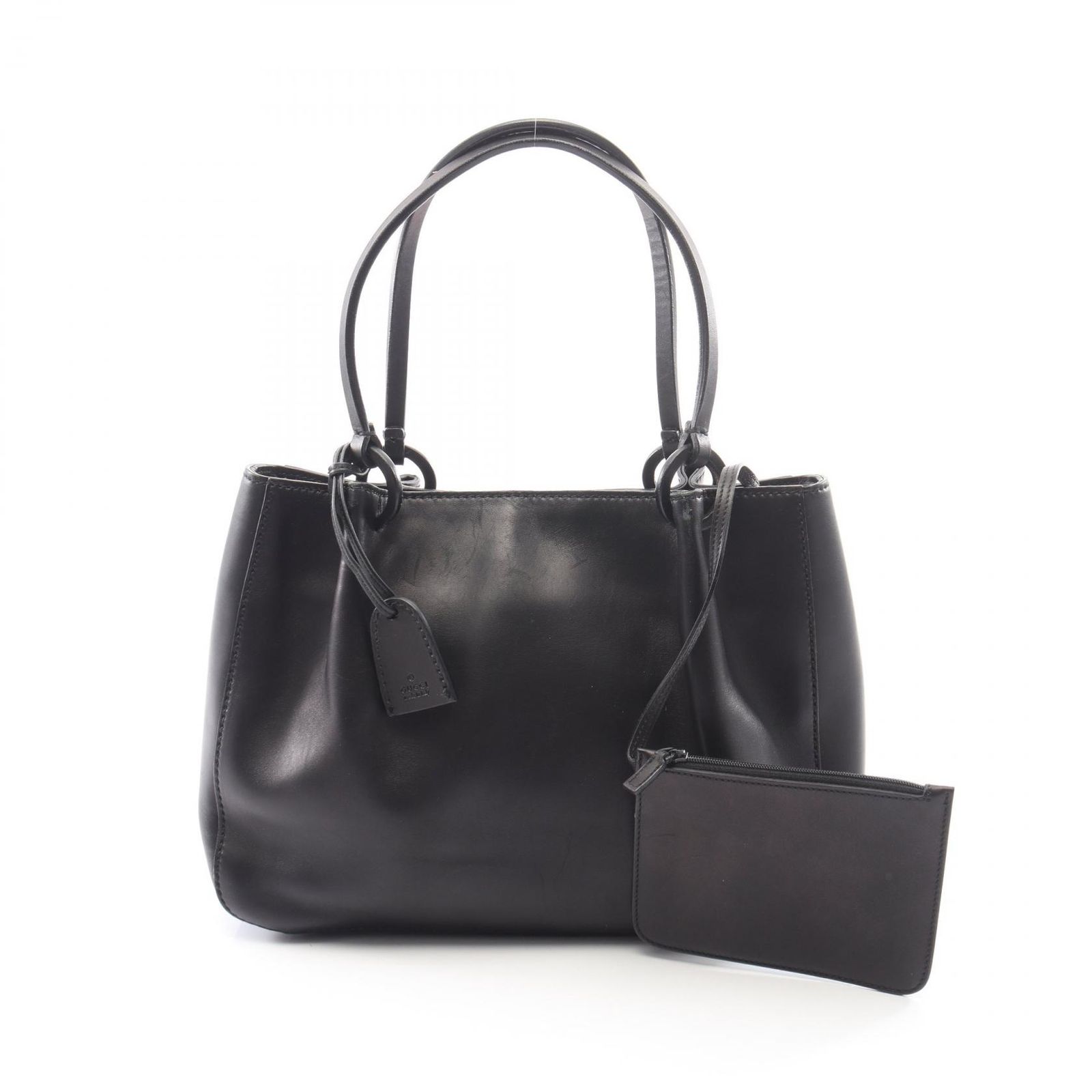 グッチ GUCCI トートバッグ ポーチ付き 101919 ブラック レザー 