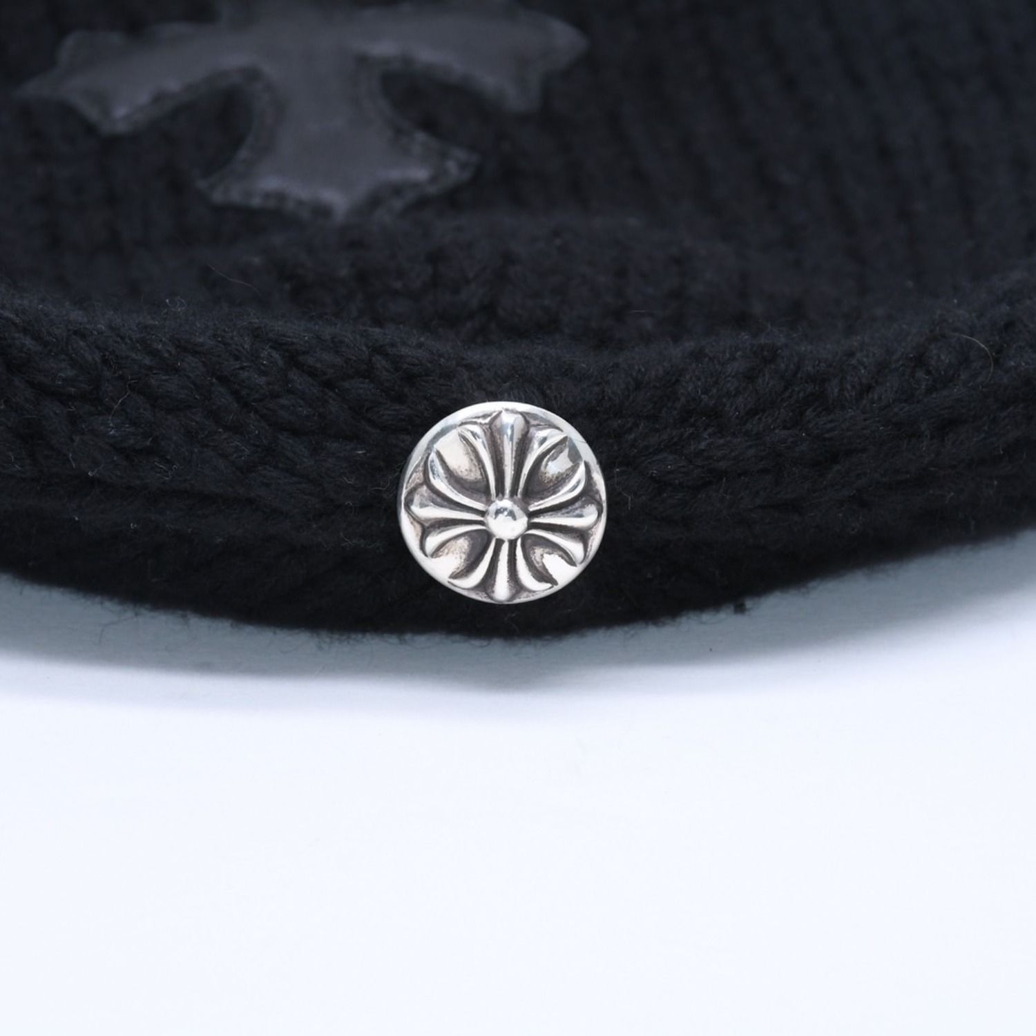 極美品 CHROME HEARTS クロムハーツ ニット帽 Beanie ビーニー クロス