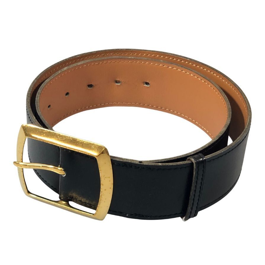 エルメス レザーベルト 金具 ブラック サイズ不明 HERMES【AFI14
