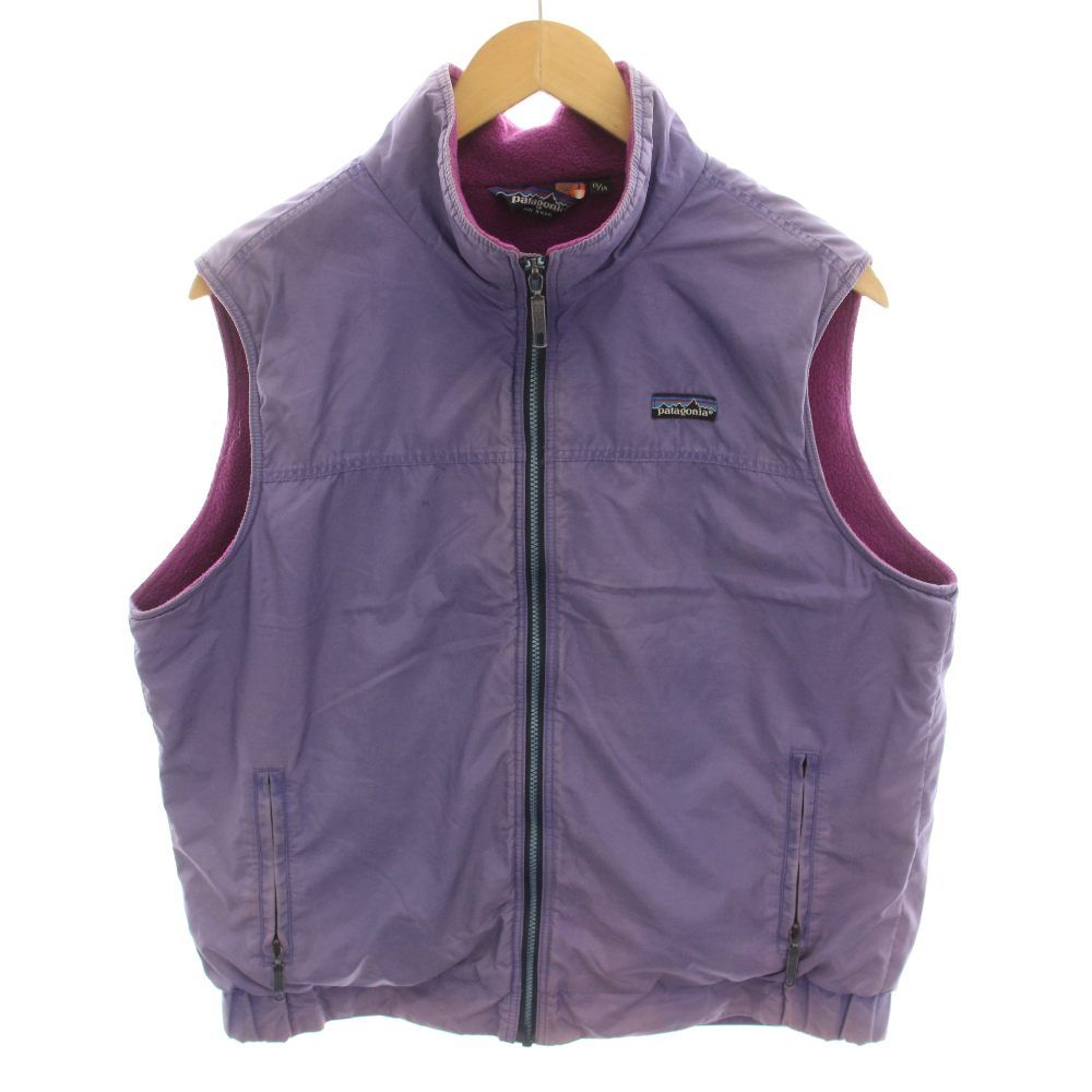 パタゴニア Patagonia 80s ベスト 前開き アウター ナイロン 裏地フリース ヴィンテージ 13/14 紫 パープル 28609 /YT3