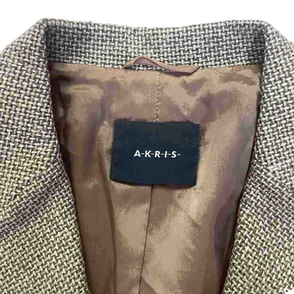 アクリス AKRIS テーラードジャケット ツイード シングル 2B 36 
