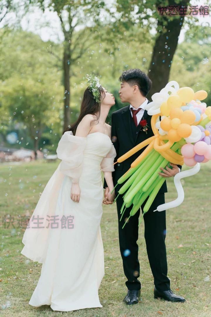 人気 ドレス ロングウェディング結婚式シンプル＆エレガントなチュールデザイン lf710