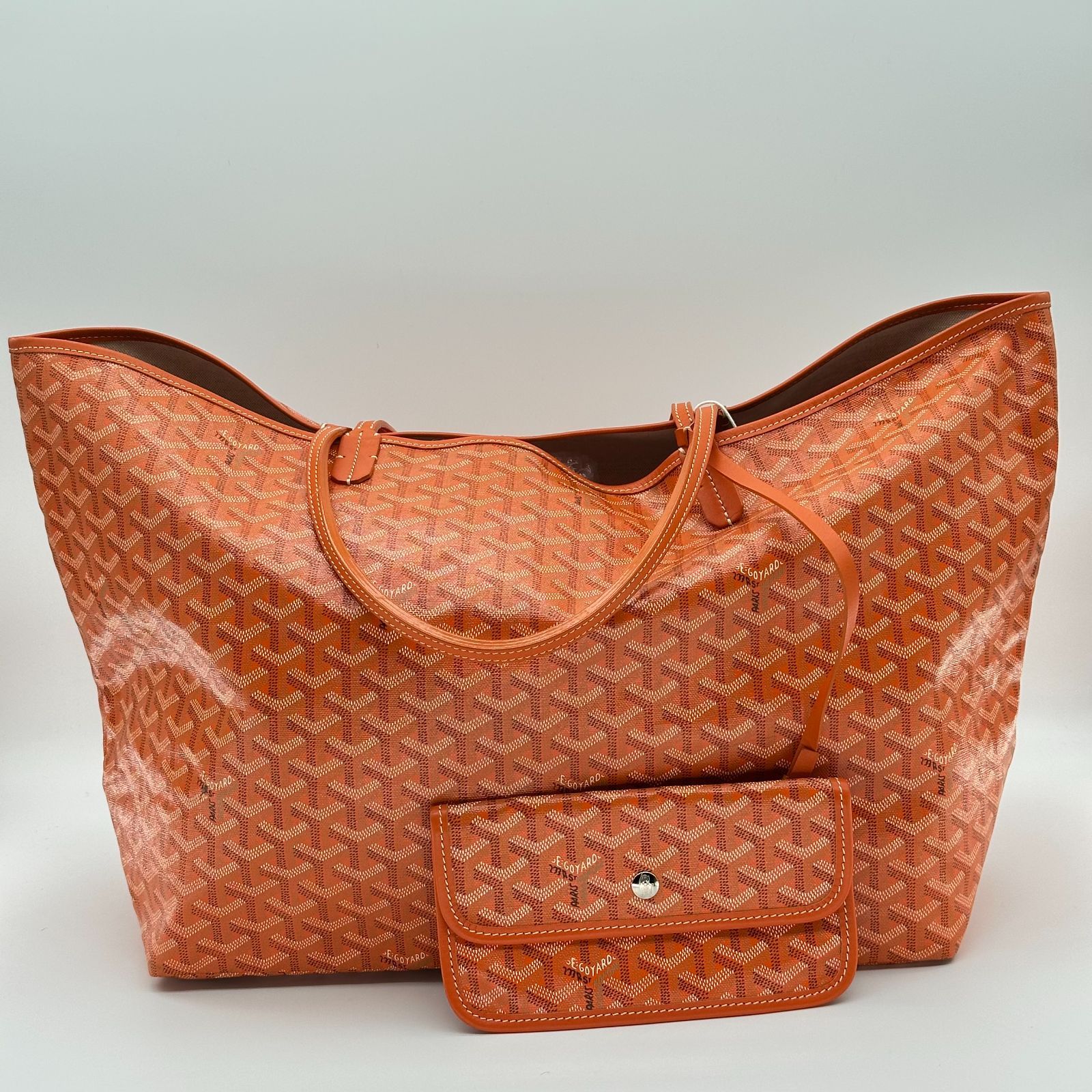 GOYARD ゴヤール サンルイ GM オレンジ PVC コーティングキャンバス