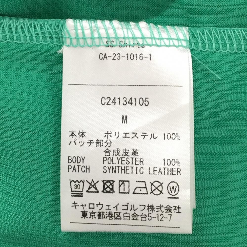 超美品】キャロウェイ 半袖ハイネックシャツ グリーン ロゴネイビー