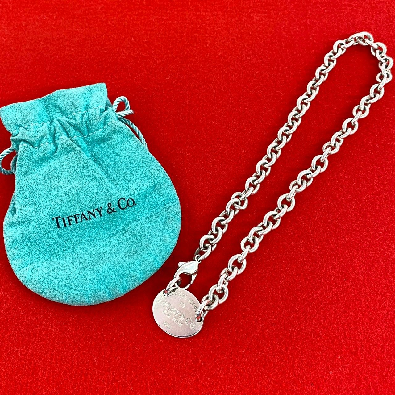 極 美品 保存袋付 TIFFANY&Co. ティファニー リターントゥ オーバル 