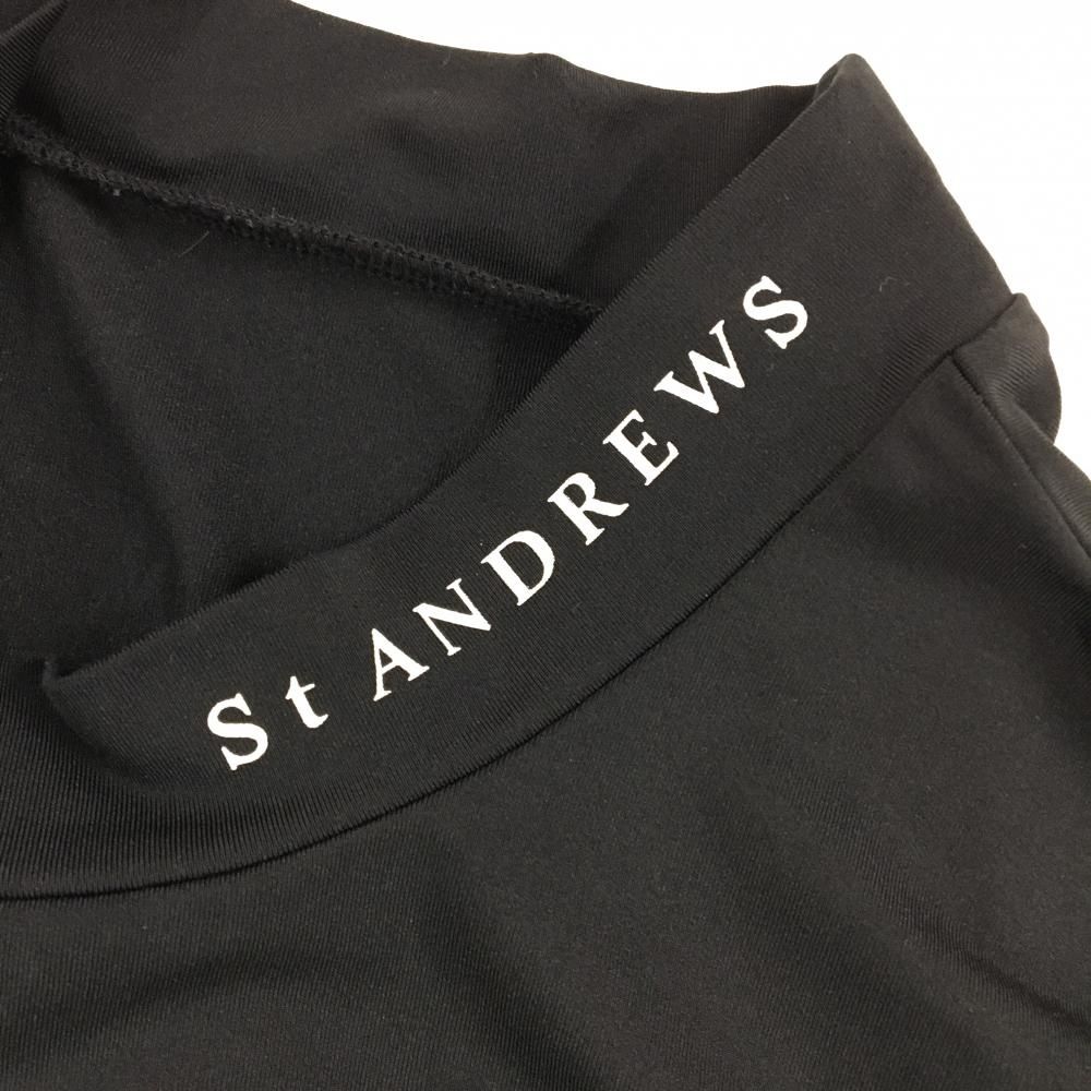 超美品】セントアンドリュース 半袖ハイネックシャツ 黒 ロゴ白