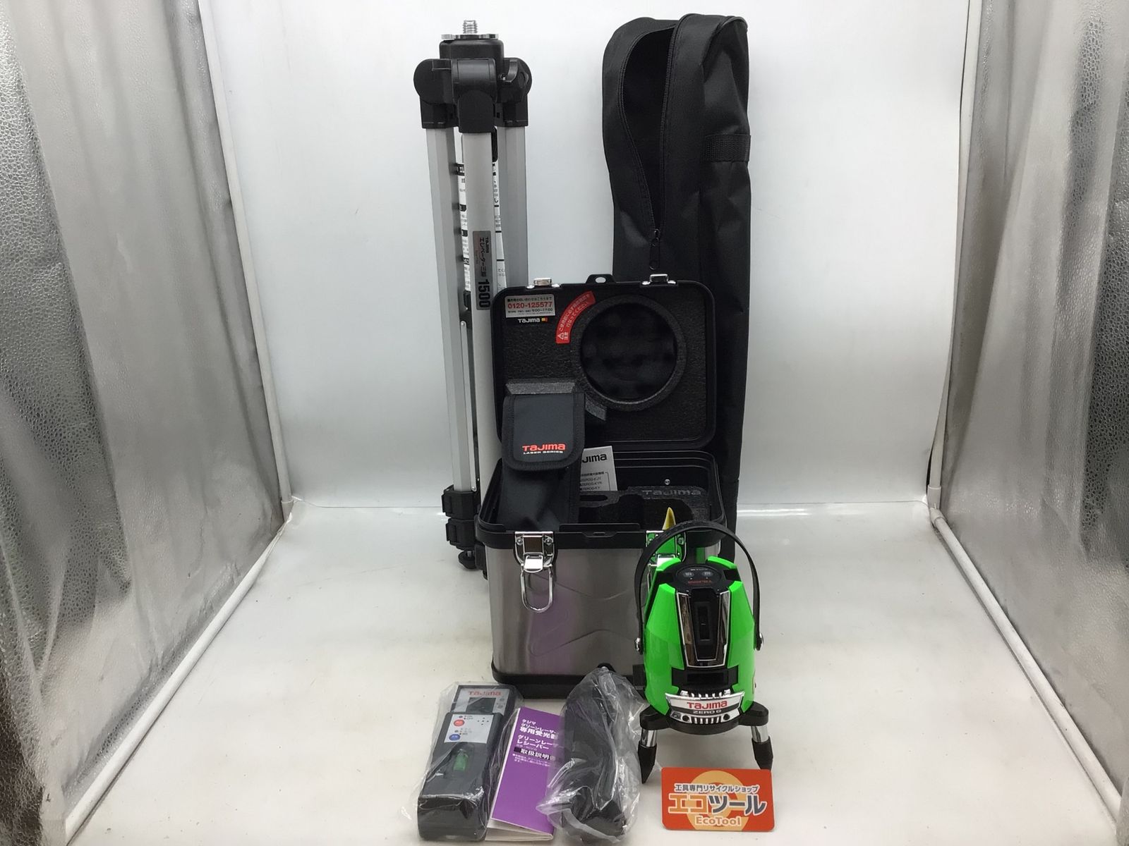 【未使用】TJMデザイン ZEROG-KJYSET ☆タジマ ZERO G ゼロジ― KJY 受光器・三脚セット 矩十字・横 レーザー色グリーン [IT_TITAO][岡岩][M05]