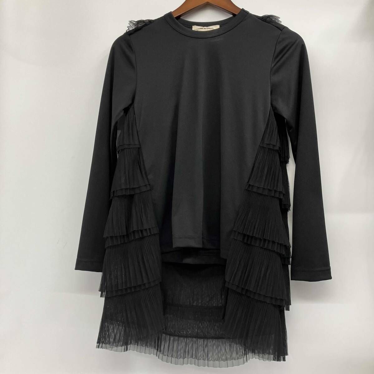 COMME des GARCONS/コムデギャルソン／長袖Tシャツ・カットソー/21AW／GH-T005／ブラック／フリルドッキング／サイズXS／春夏