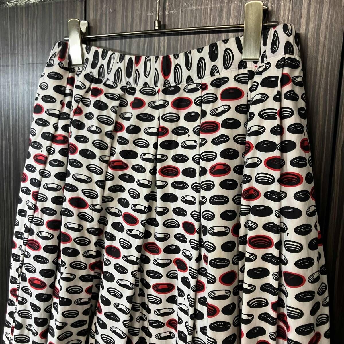 19ss BLACK COMME des GARCONS スカート 総柄フレアスカート サイズS