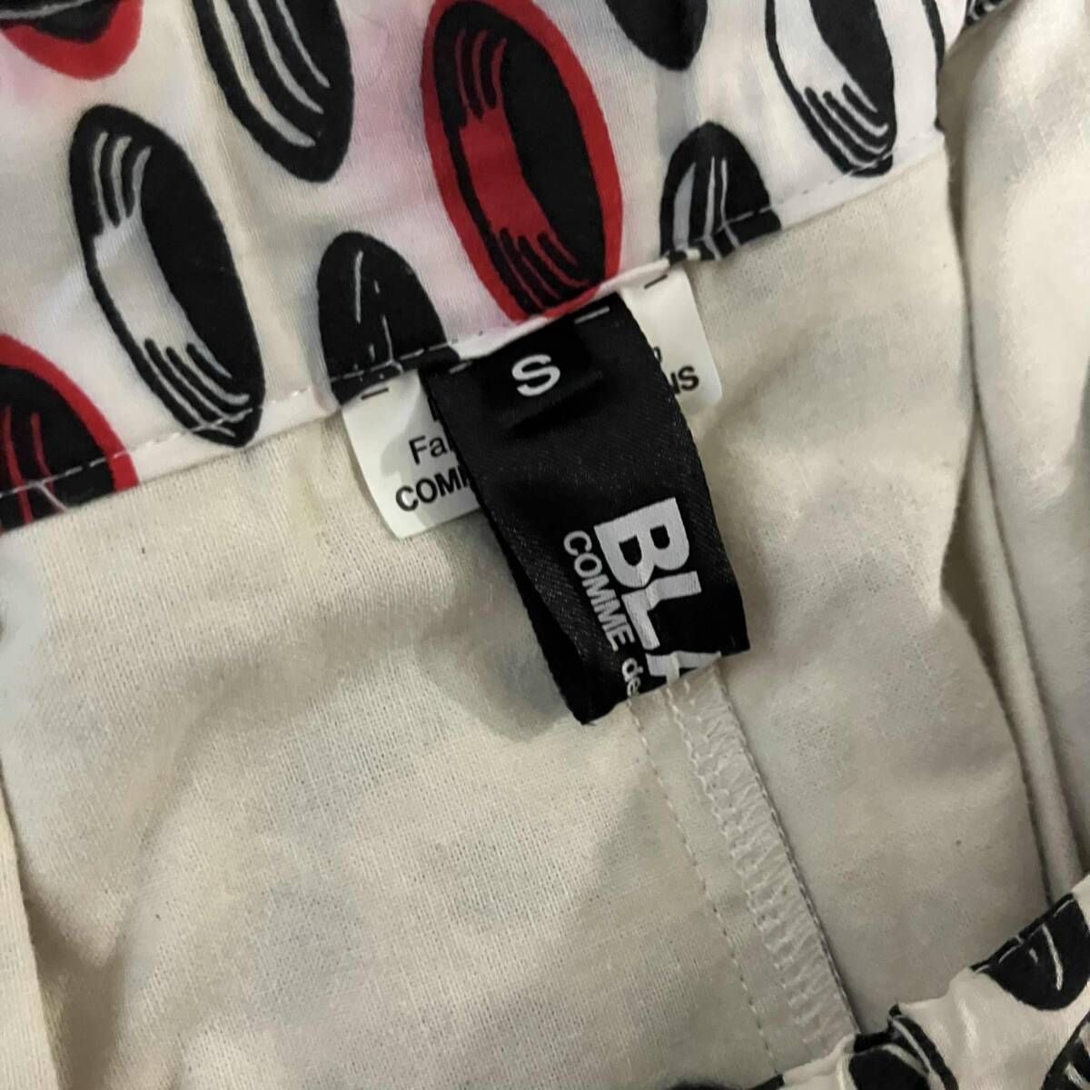 19ss BLACK COMME des GARCONS スカート 総柄フレアスカート サイズS