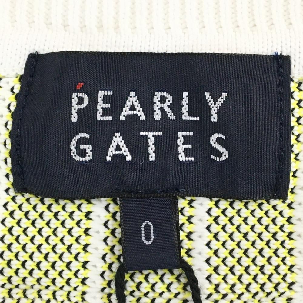 【未使用品】PEARLY GATES　パーリーゲイツ　ウール ニットベスト　総柄 新品】パーリーゲイツ ニットベスト 白×イエロー ニコちゃん総柄