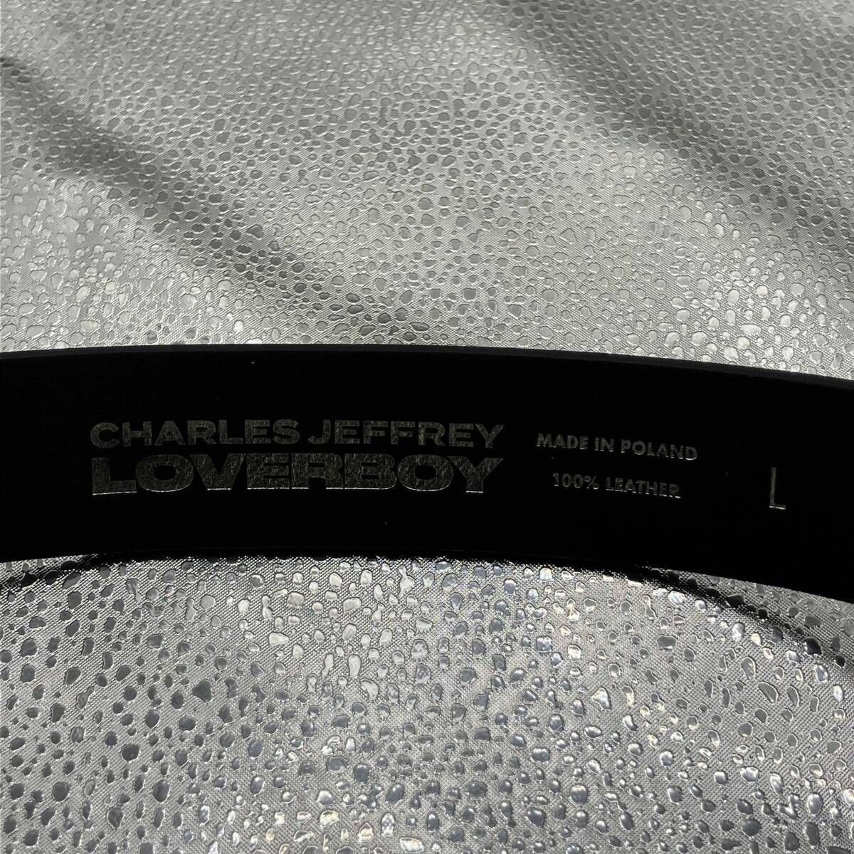 charles jeffrey loverboy ベルト BLACK LEATHER BELT サイズL チャールズ ジェフリー ラバーボーイ