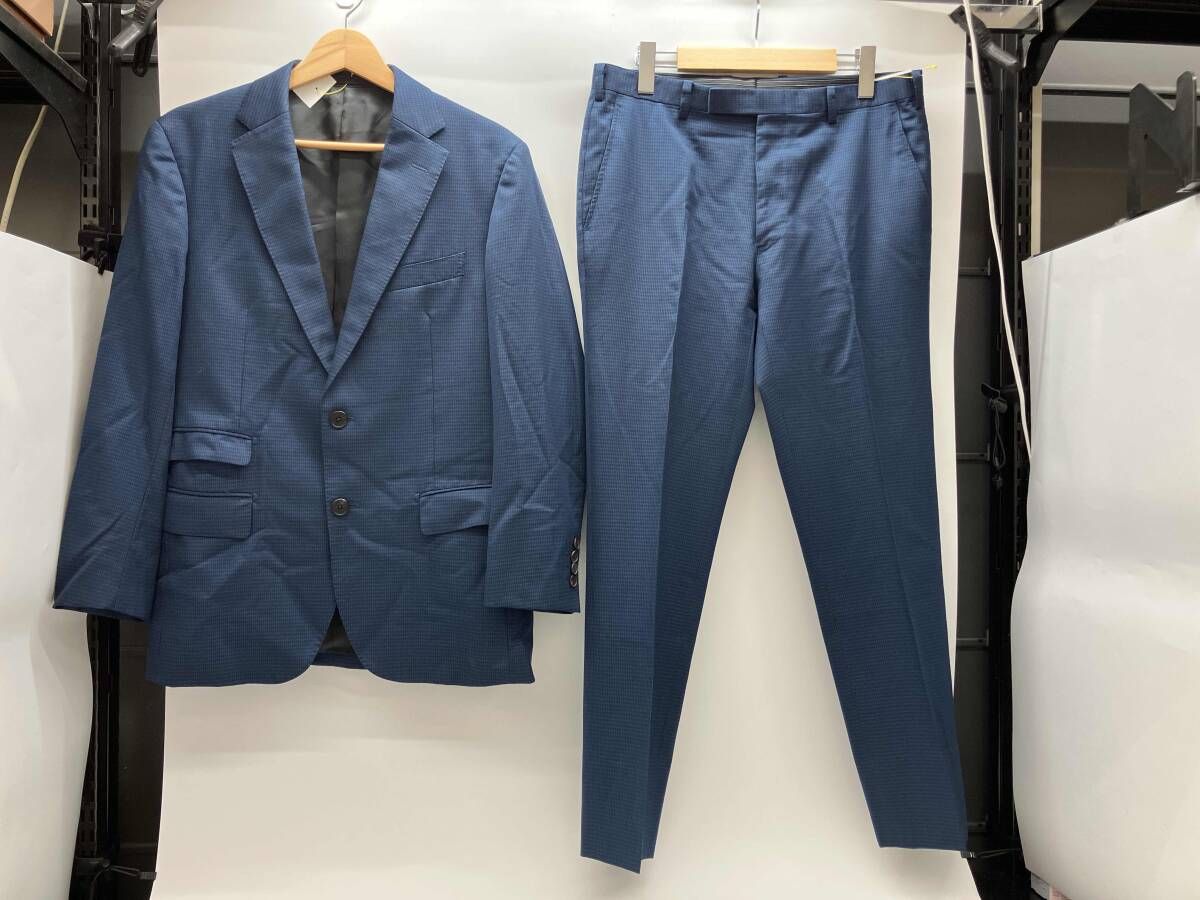 通年 BLACK LABEL CRESTBRIDGE 51H02-202-26 94-82-170 ブラックレーベル クレストブリッジ スーツ チェック ブルー ウール 38L