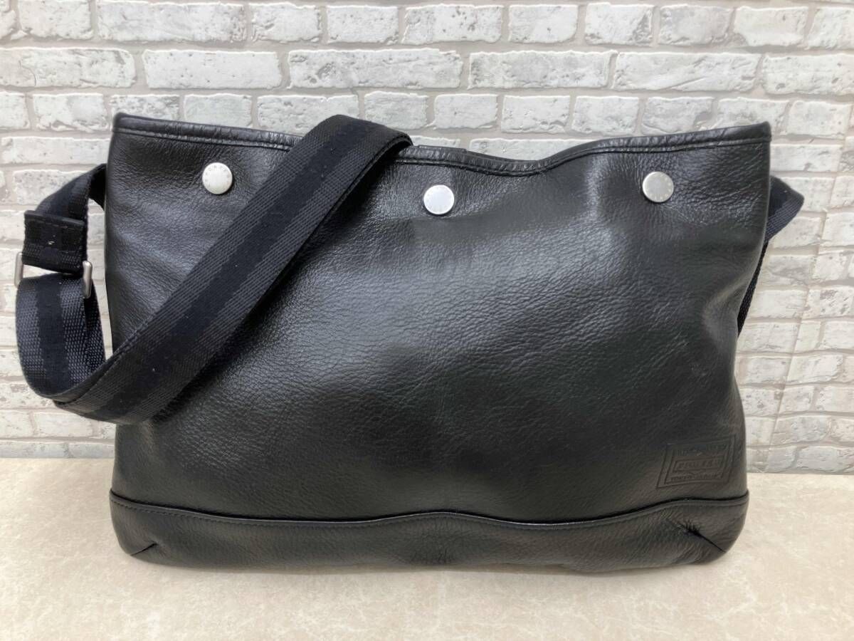 PORTER ポーター DELIGHT ショルダーバッグ サコッシュ レザー ブラック
